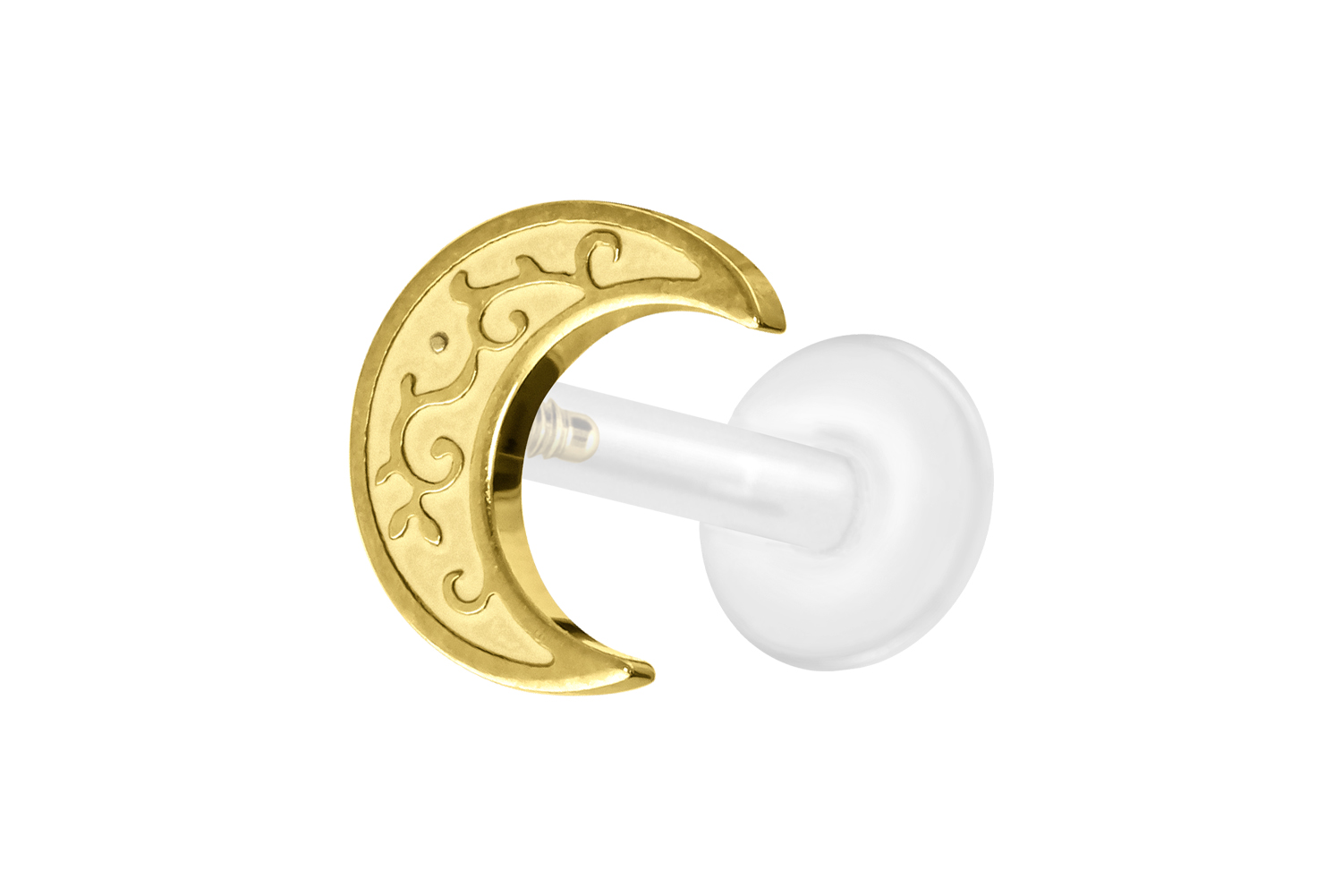 PTFE Labret Piercing mit Innengewinde + Titan-Aufsatz MOND